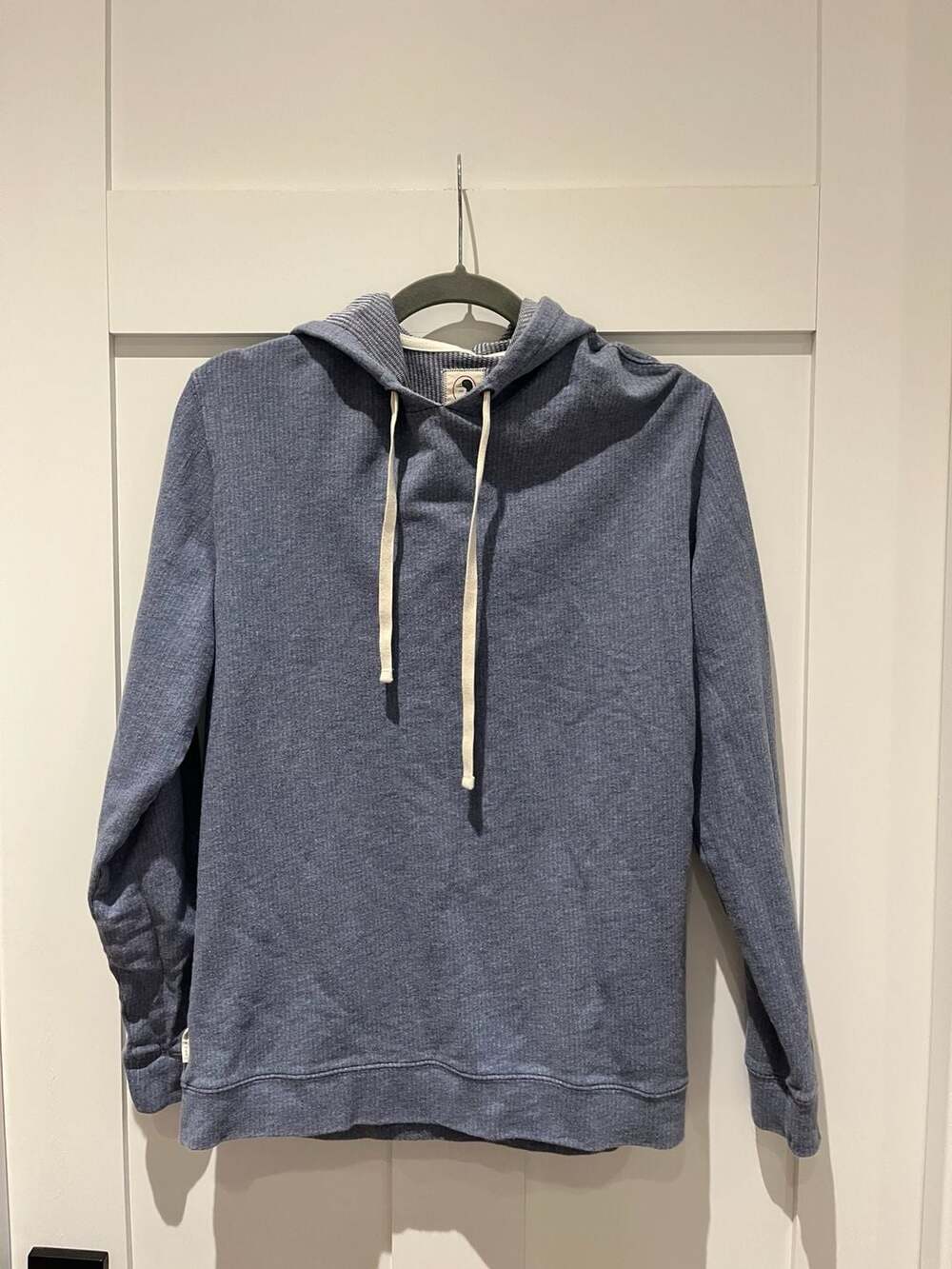 Duck Head Men's Blue Double-Face Knit Hooded Pullover Sweatshirt- Medium